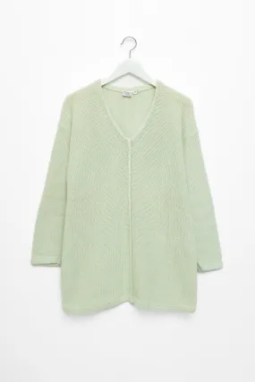 0058_LIME COTTON CHUNKY SWEATER