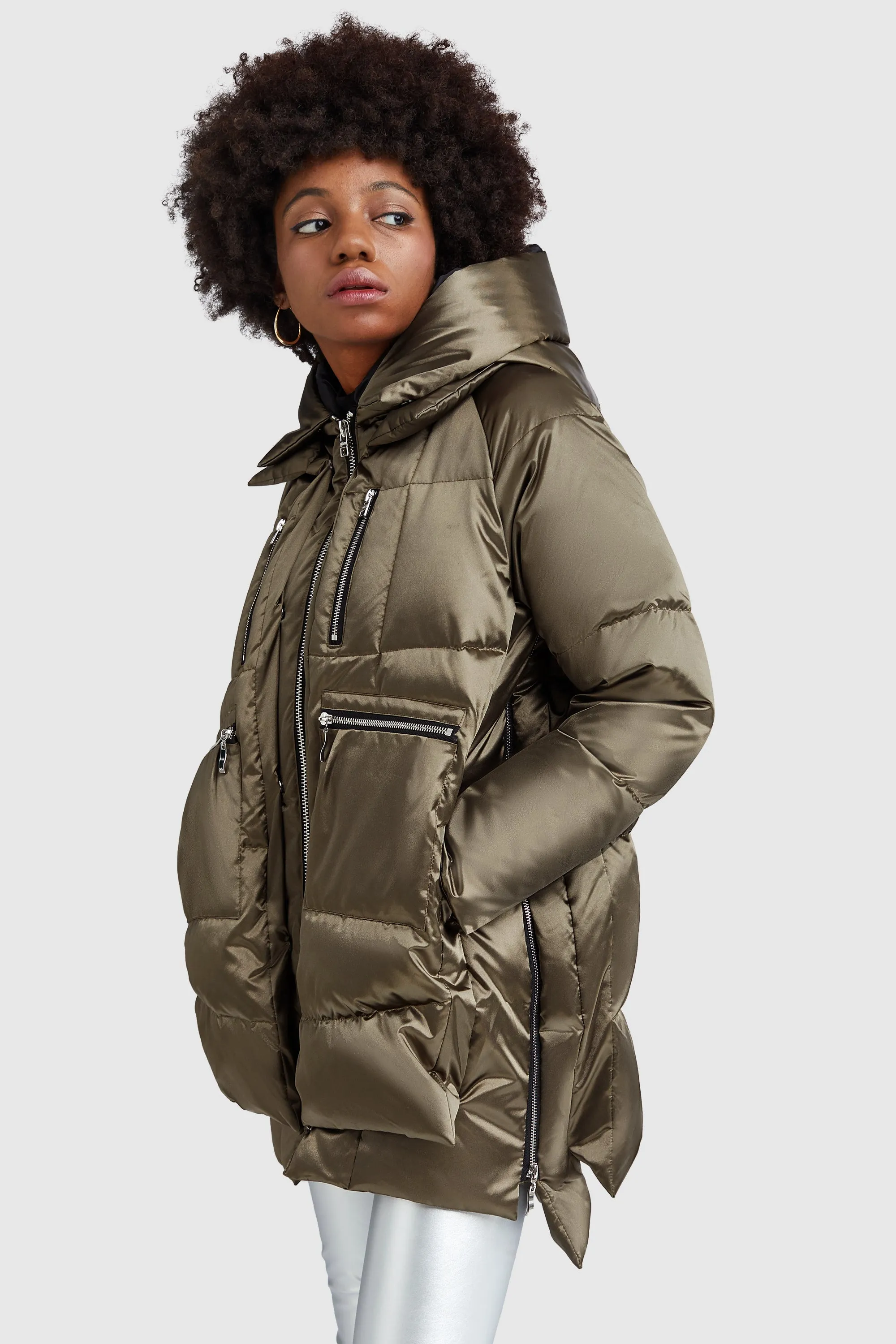 092 Cosmos Shiny Puffer Down Coat