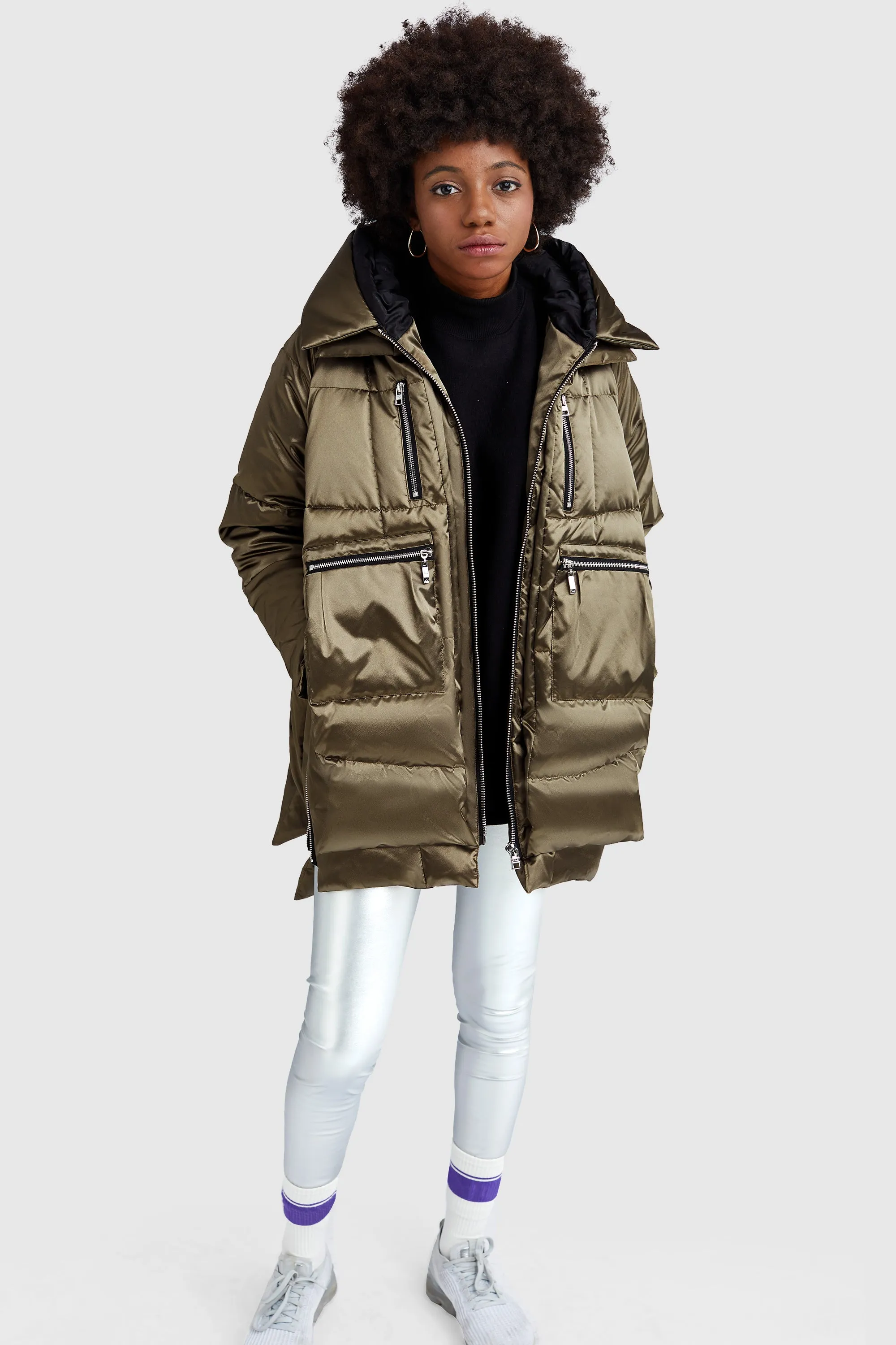 092 Cosmos Shiny Puffer Down Coat