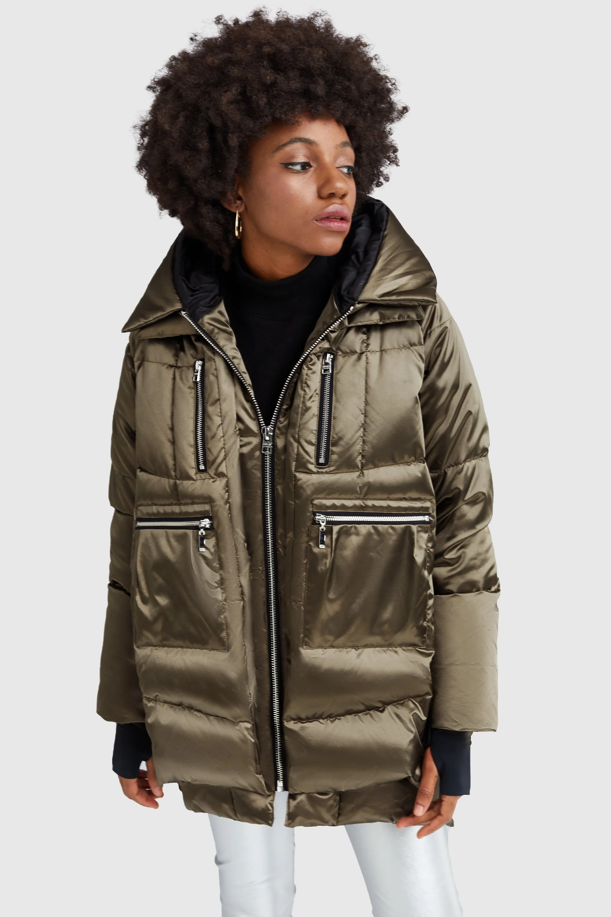 092 Cosmos Shiny Puffer Down Coat