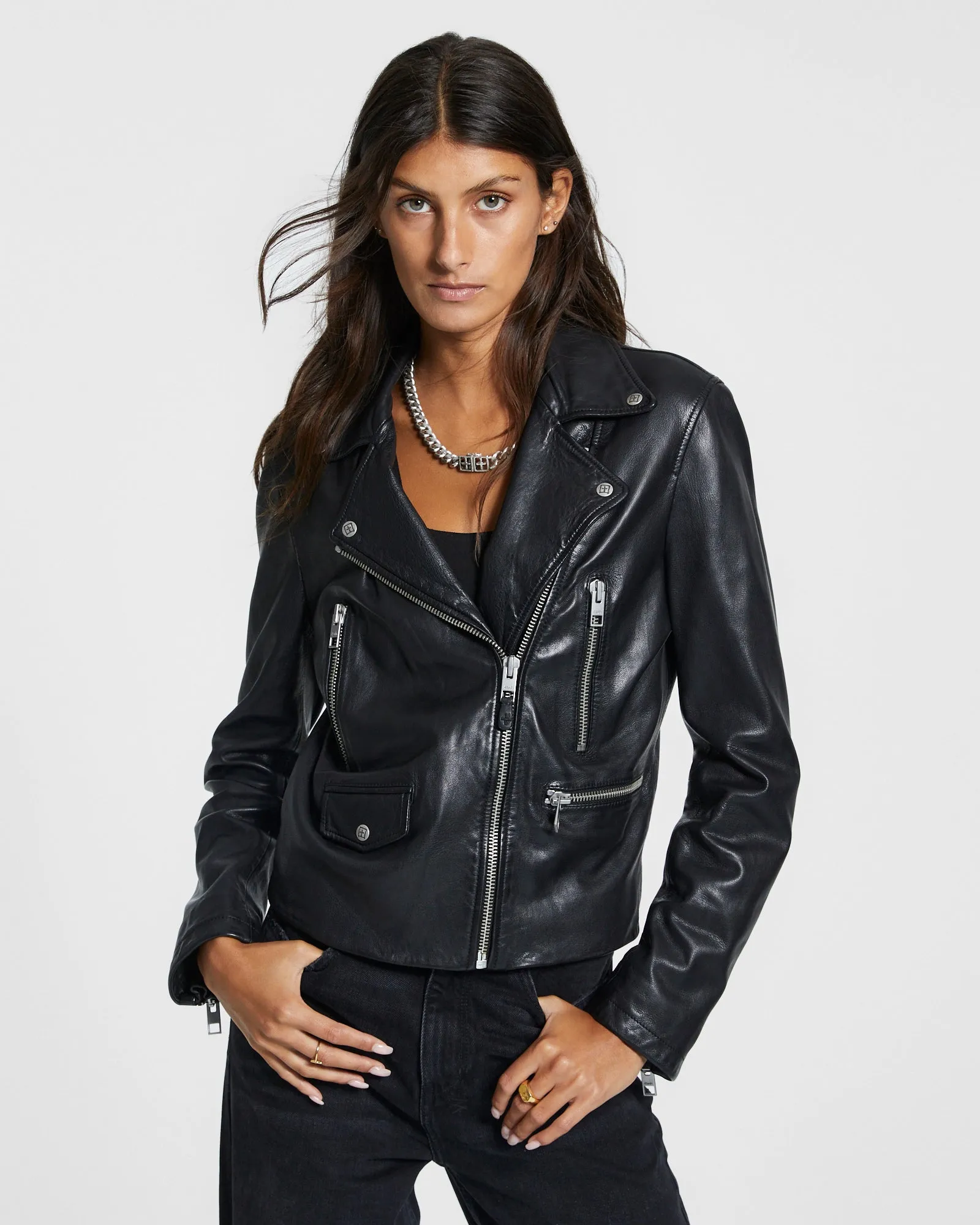 AMPLIFY LEATHER JACKET BLACK