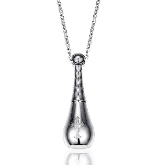 Baseball Bat-shaped Urn Pendant with Chain Link Necklace