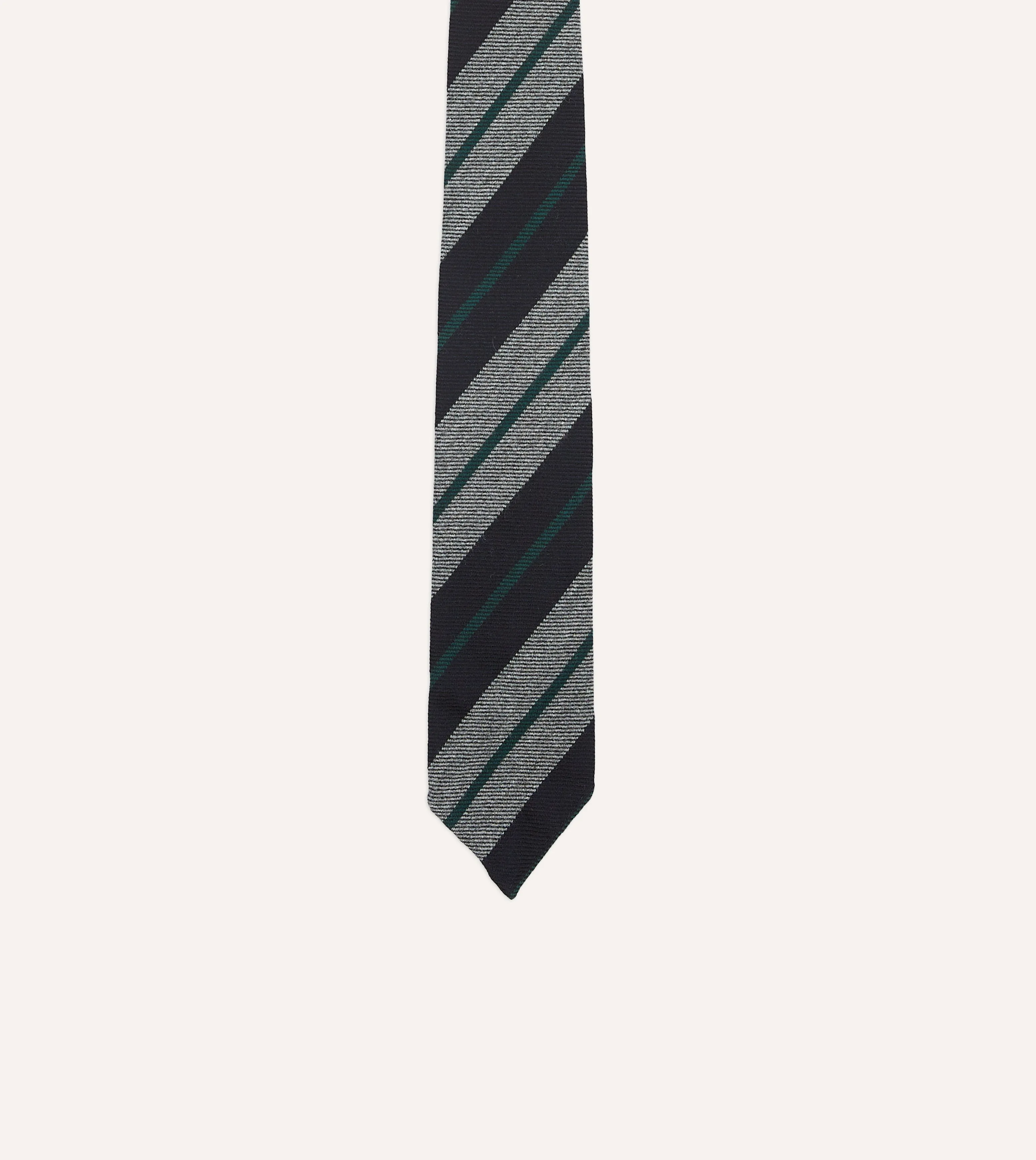 Black and Grey Multi Stripe Hand Rolled Wool Tie