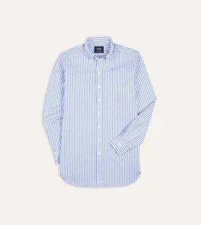 Blue Bengal Stripe Cotton Poplin Button-Down Shirt