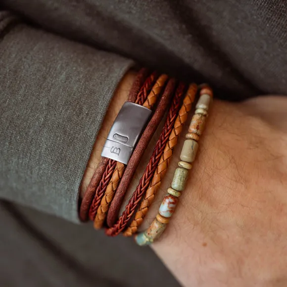 Bonacci Leather Bracelet Caramel