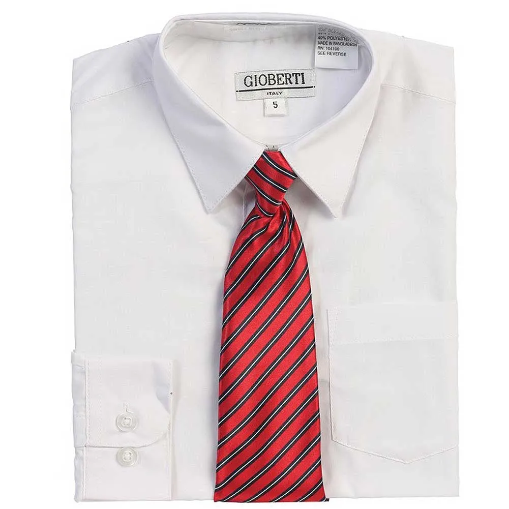 Boys White Dress Shirt w/ Tie