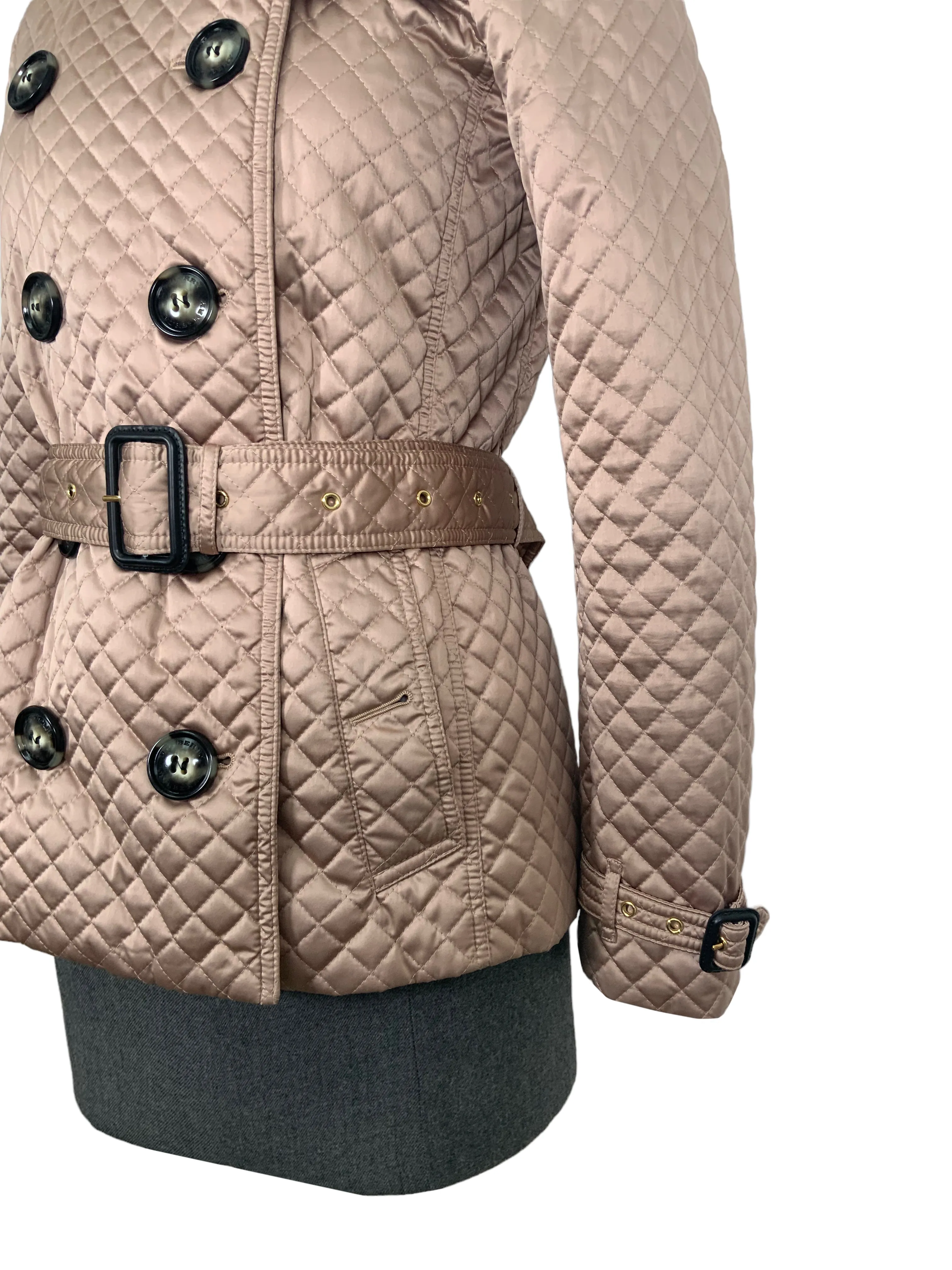 Burberry Brit Quilted Belted Jacket Size S