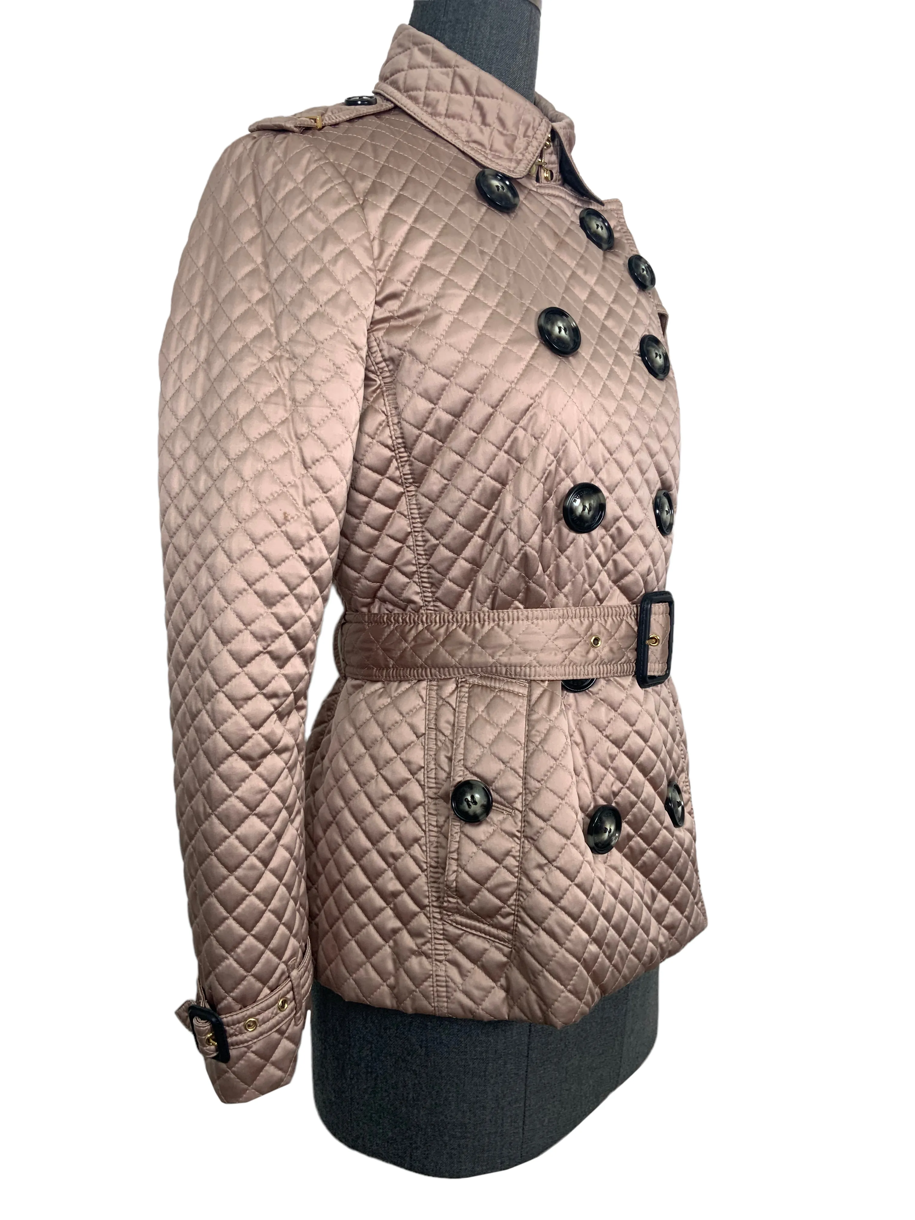 Burberry Brit Quilted Belted Jacket Size S