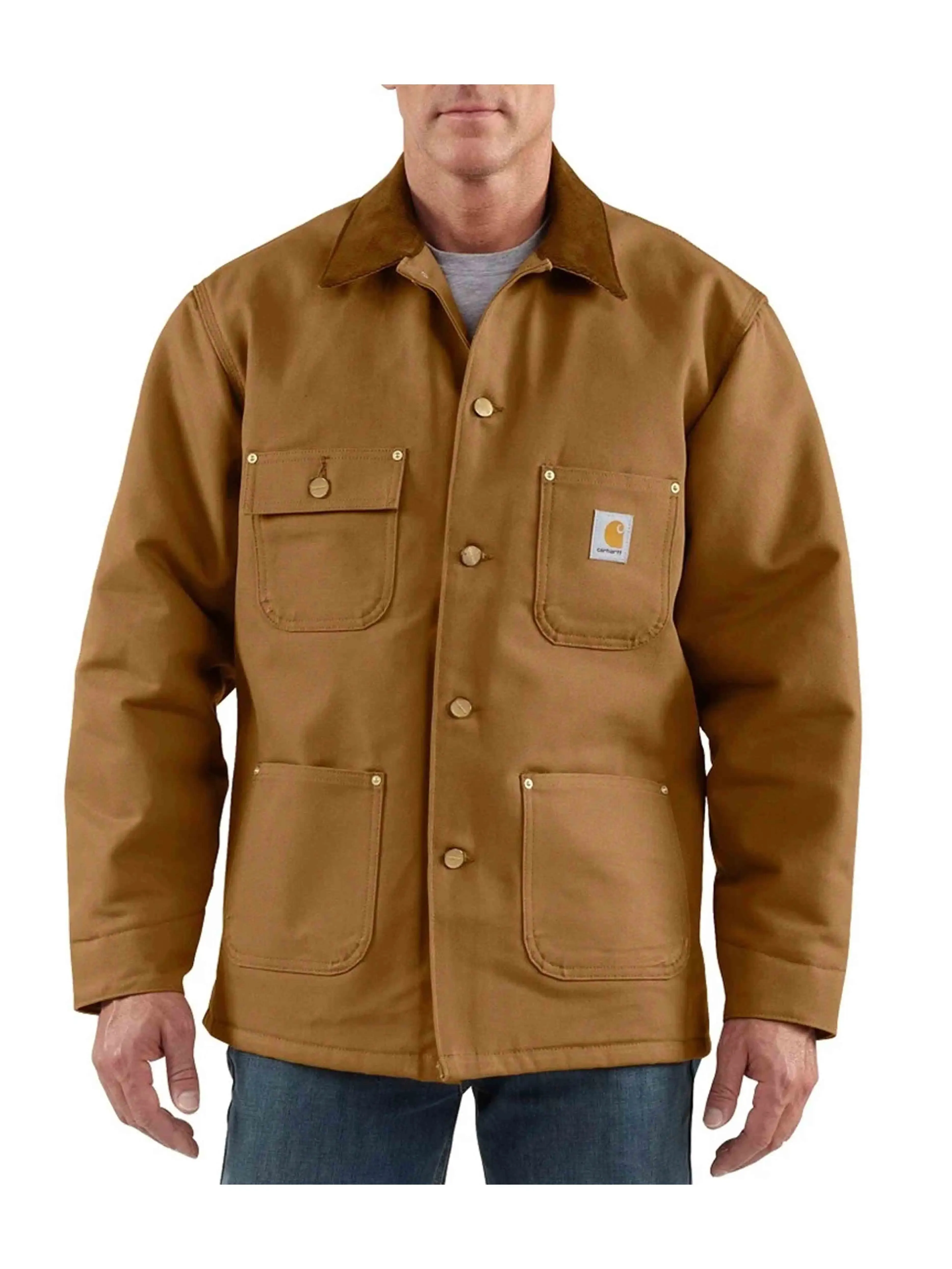 Brown Carhartt Chore Coat with Blanket Lining - Heavy Duty Work Apparel