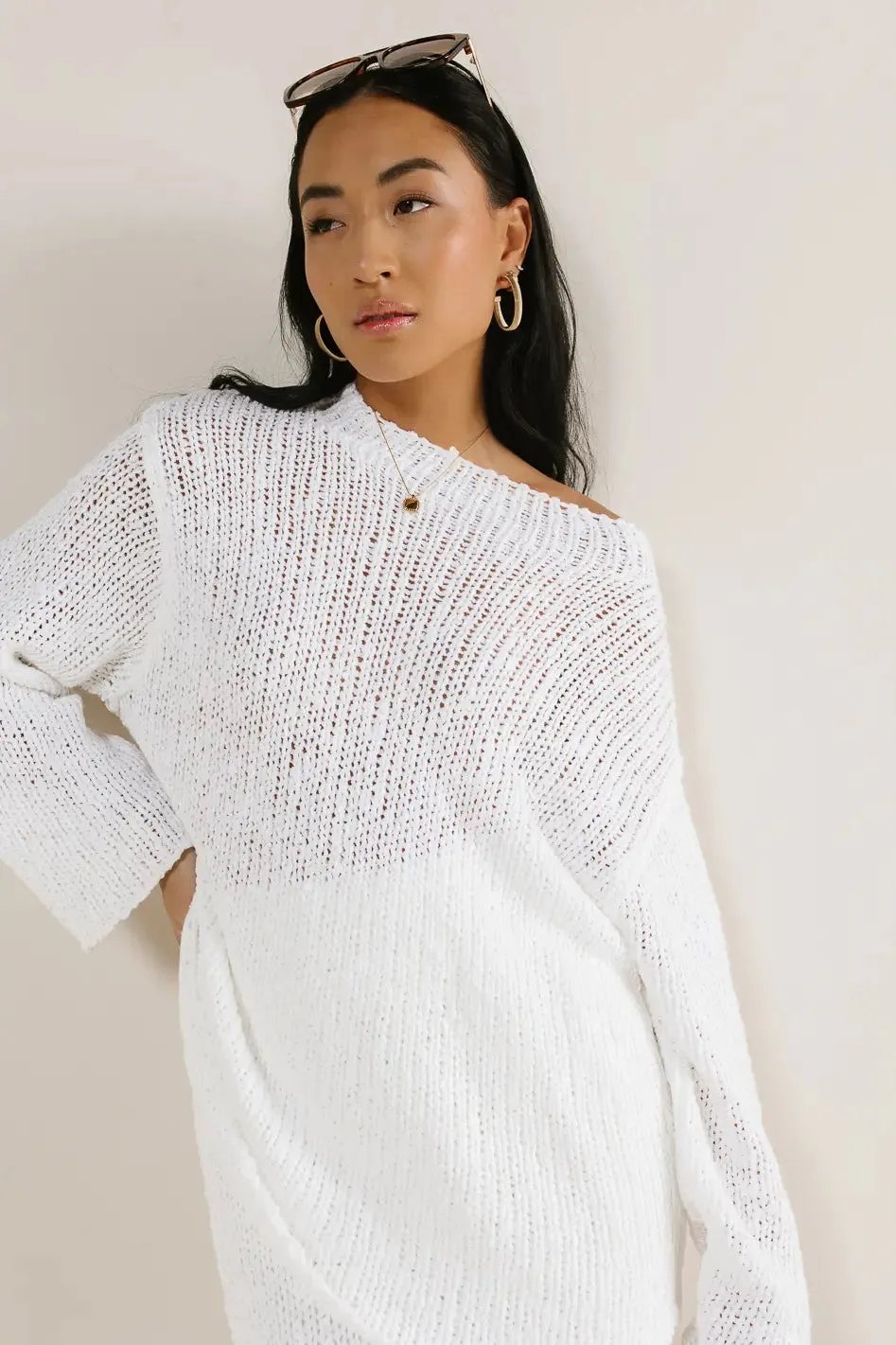 Charlotte Knit Sweater in White