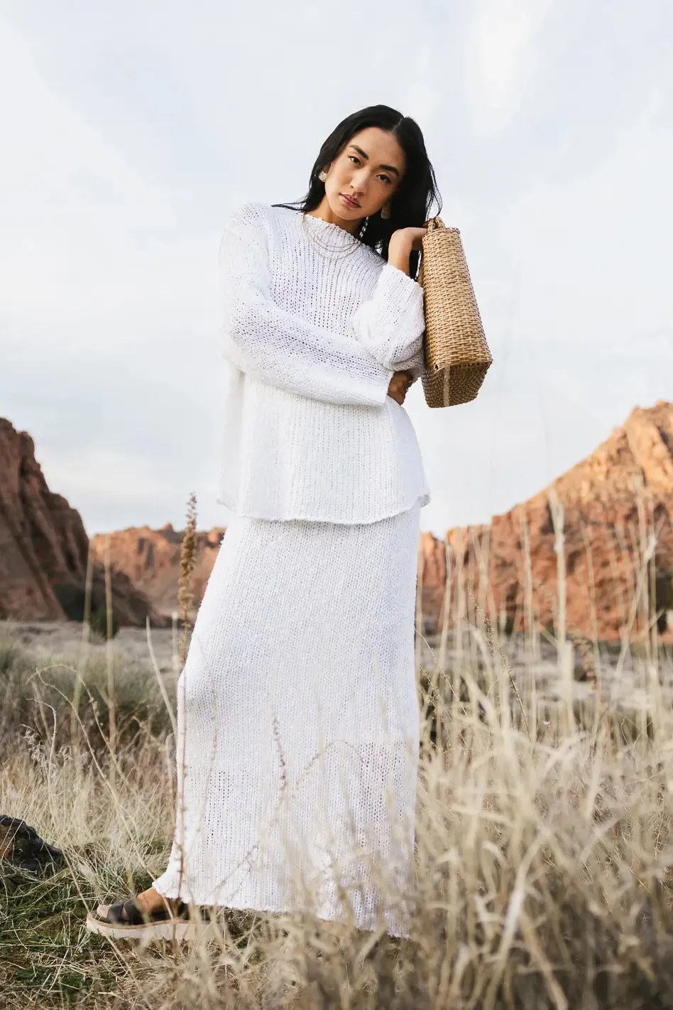 Charlotte Knit Sweater in White