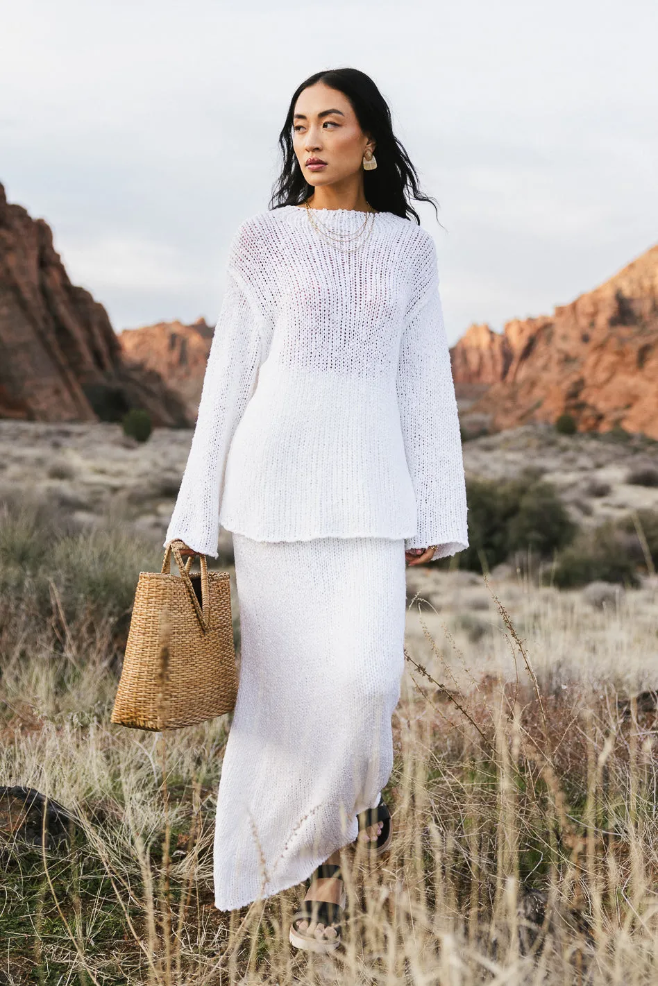 Charlotte Knit Sweater in White