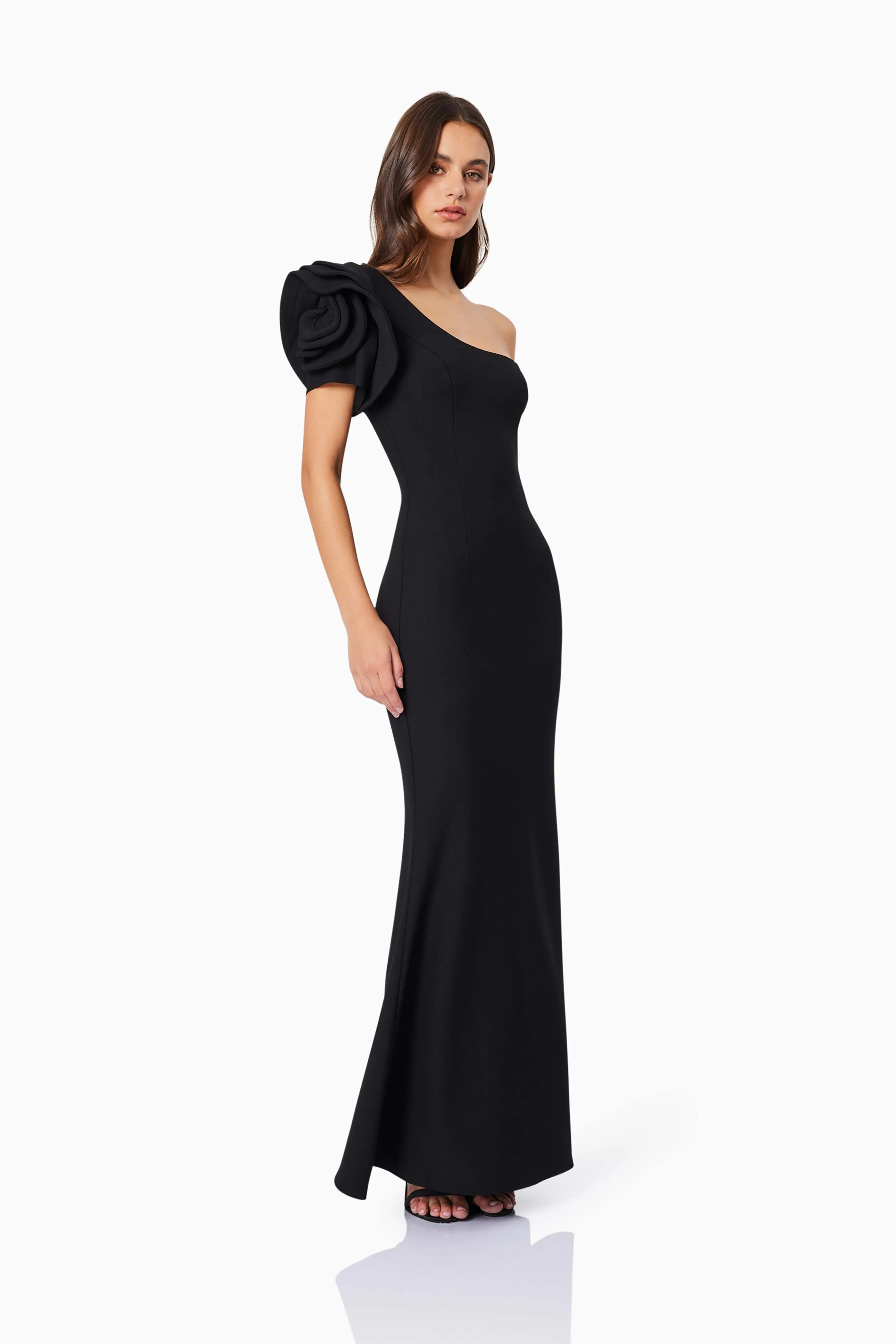 Charlotte Rosette Maxi Dress in Black