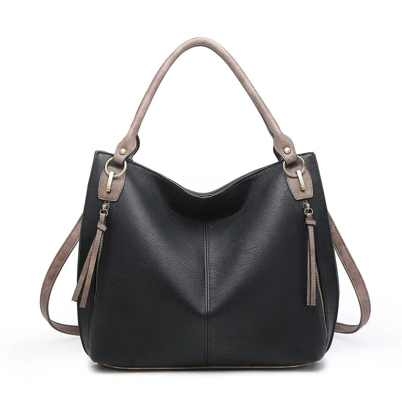 Connar Distressed Side Pocket Tote in Black