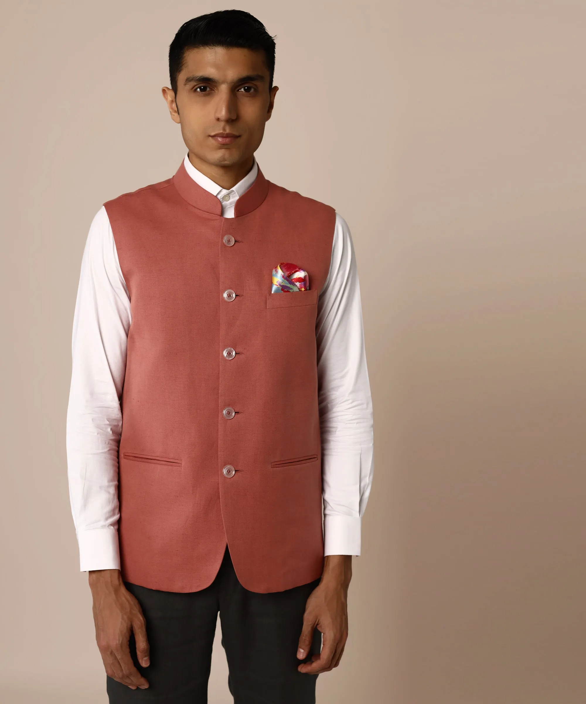 Coral Nehru Jacket