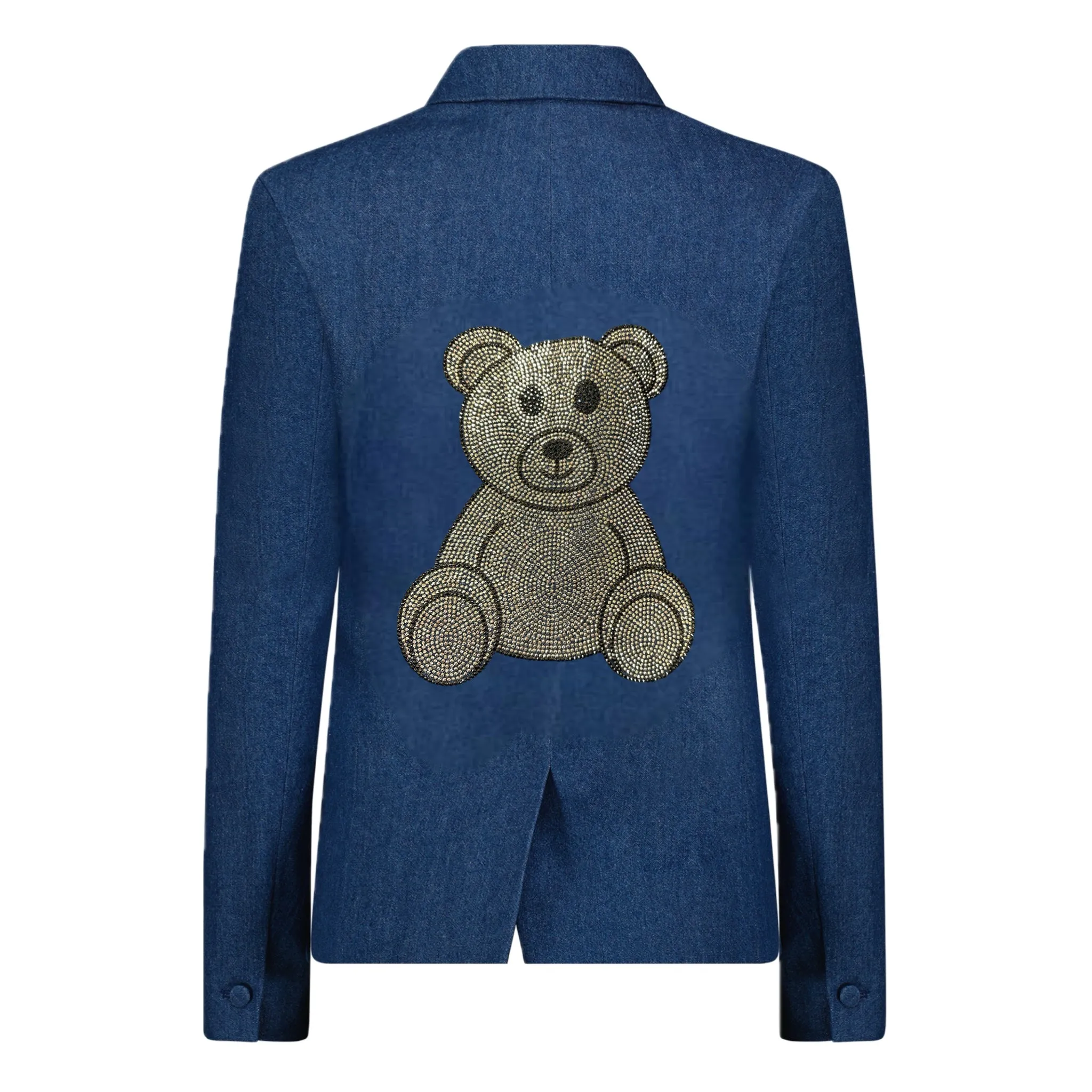 Crystal Bear Blazer - Denim