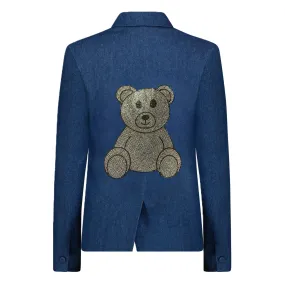 Crystal Bear Blazer - Denim