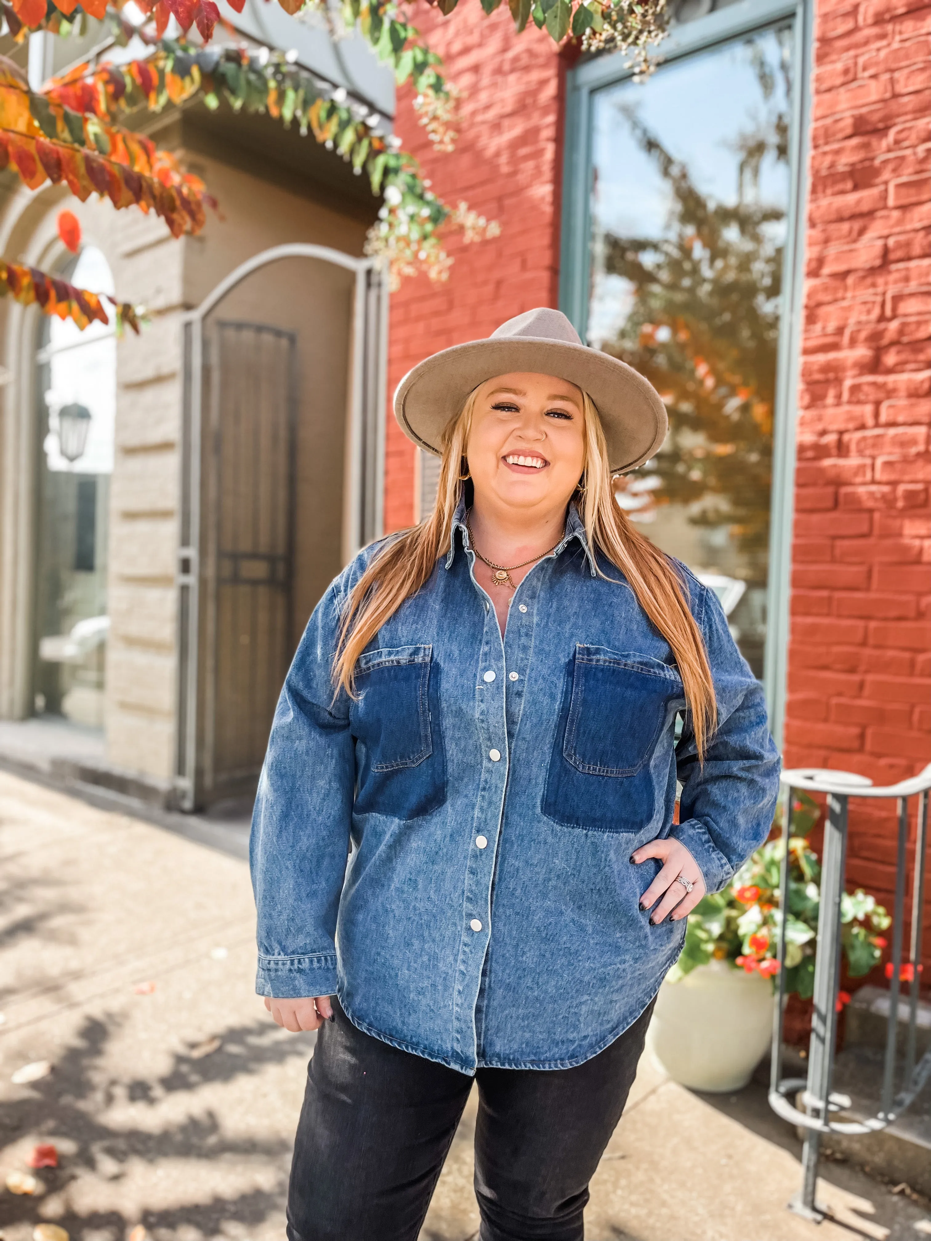 Double Denim Pocket Jacket PLUS