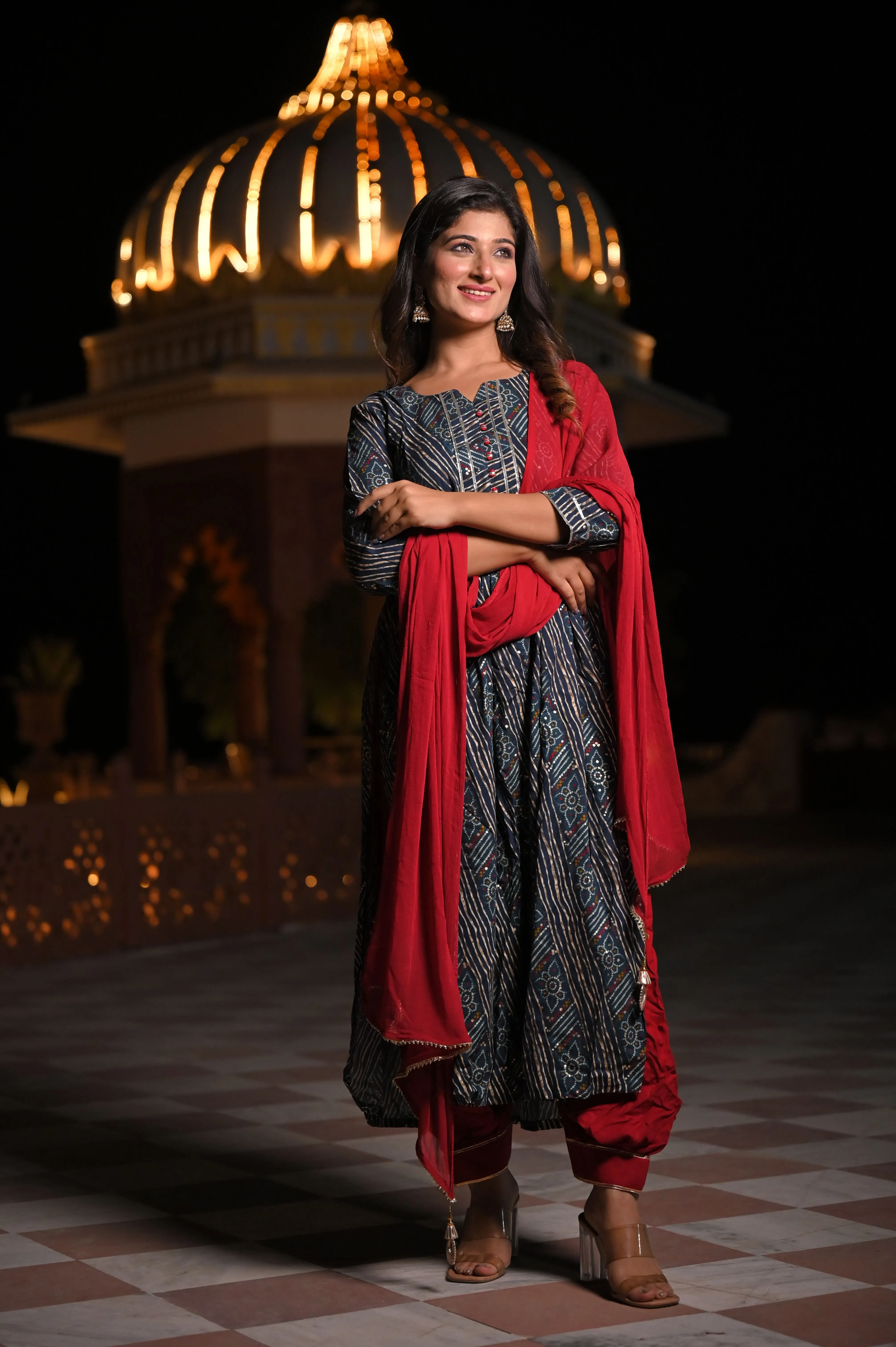 Evening Embrace Foiled Kurta Set