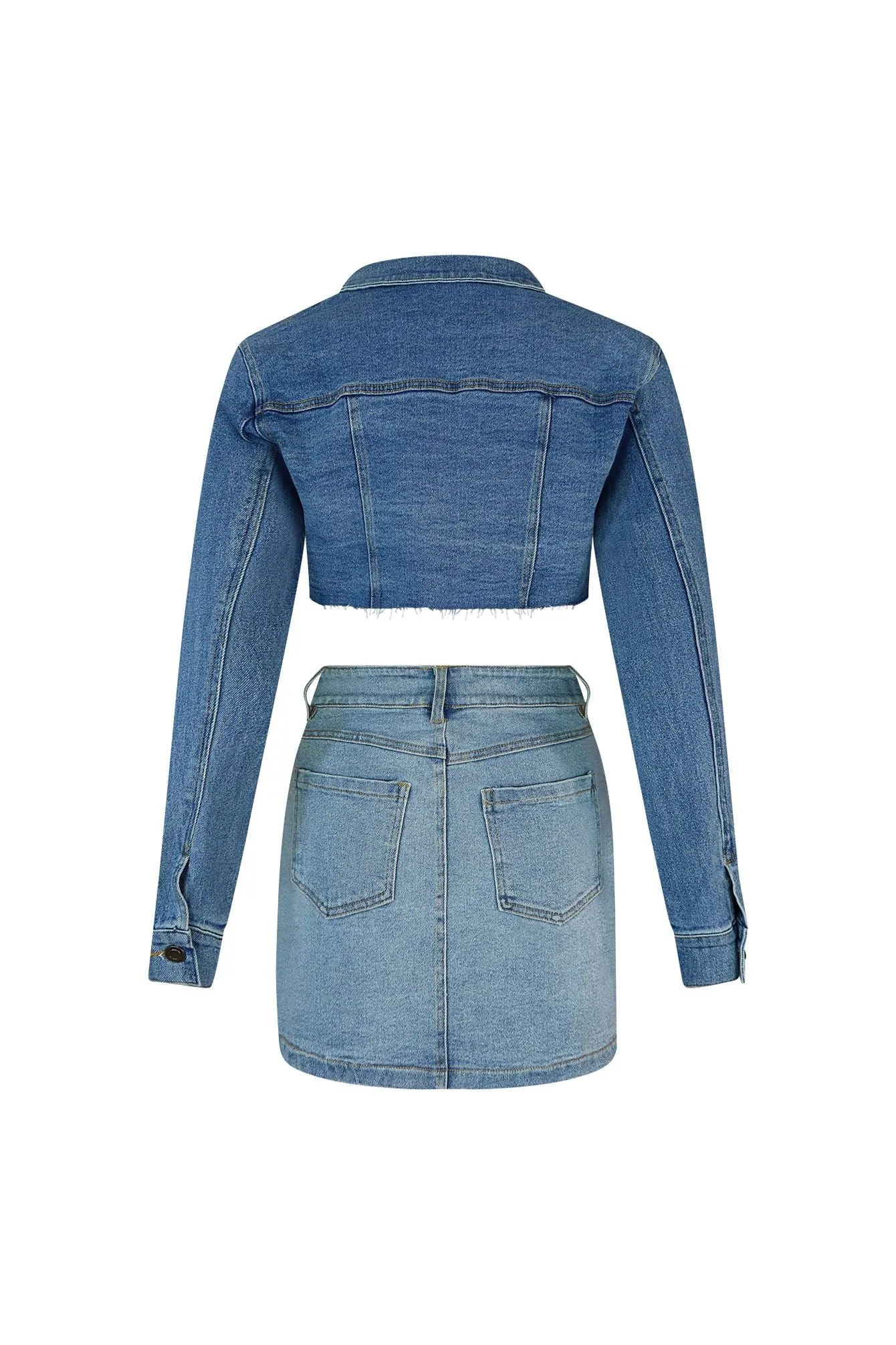 Everlie Denim Jacket & Skirt SET