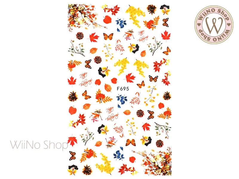 Fall Season Adhesive Nail Art Sticker - 1 pc (F695)