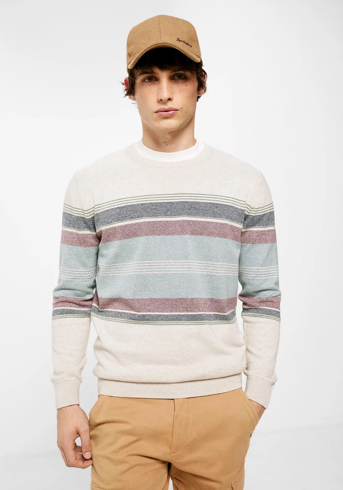 Fine Wool Stripe Knit - Grey / Silver