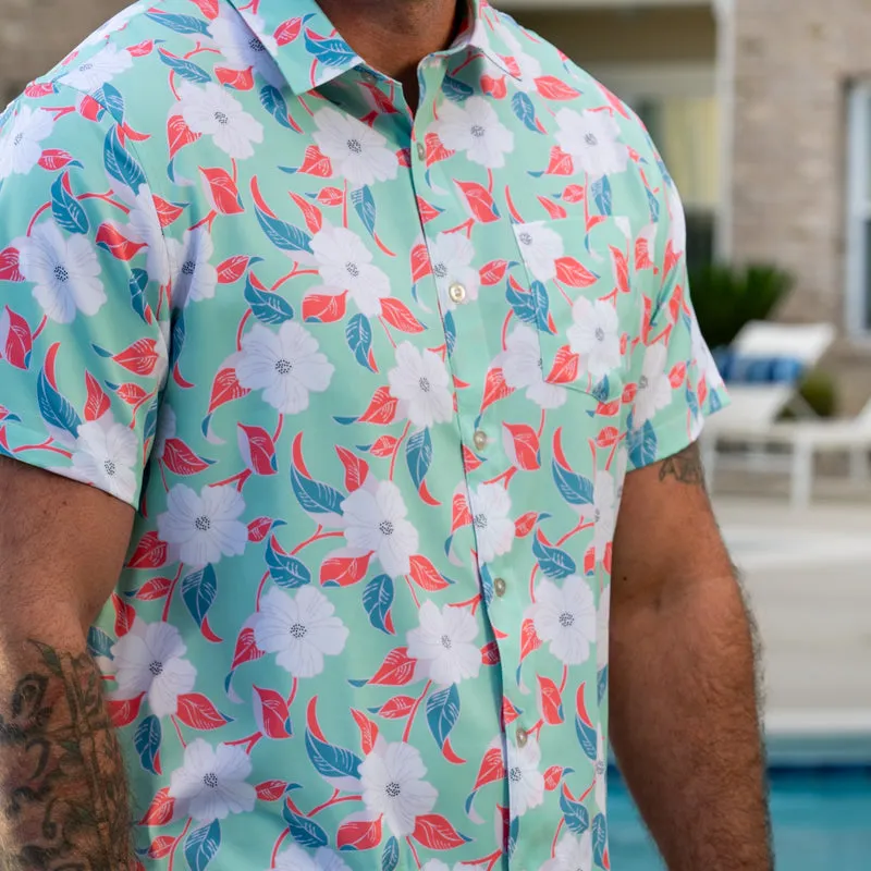 Flower Social Button Down Shirt