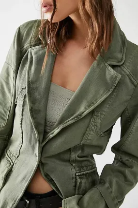 Free People Harlow Blazer in Olive