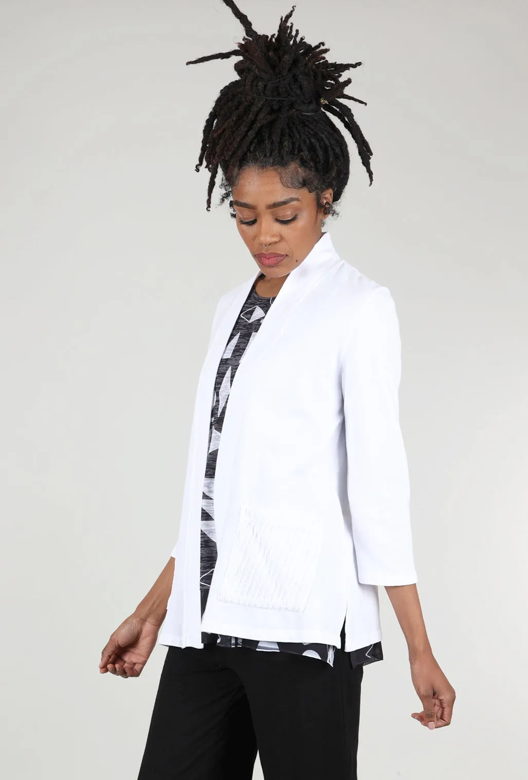 French Terry Jacket, White