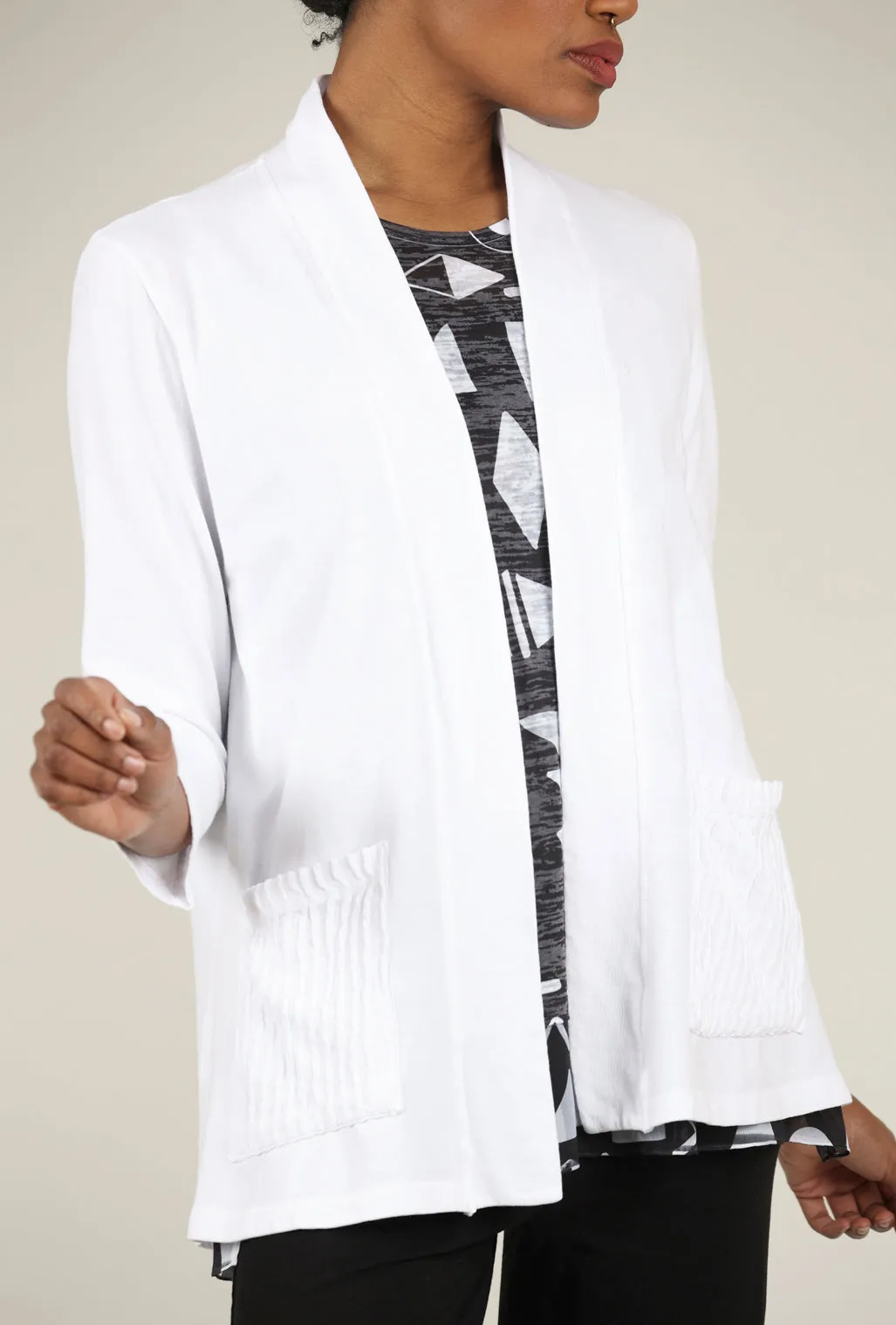 French Terry Jacket, White