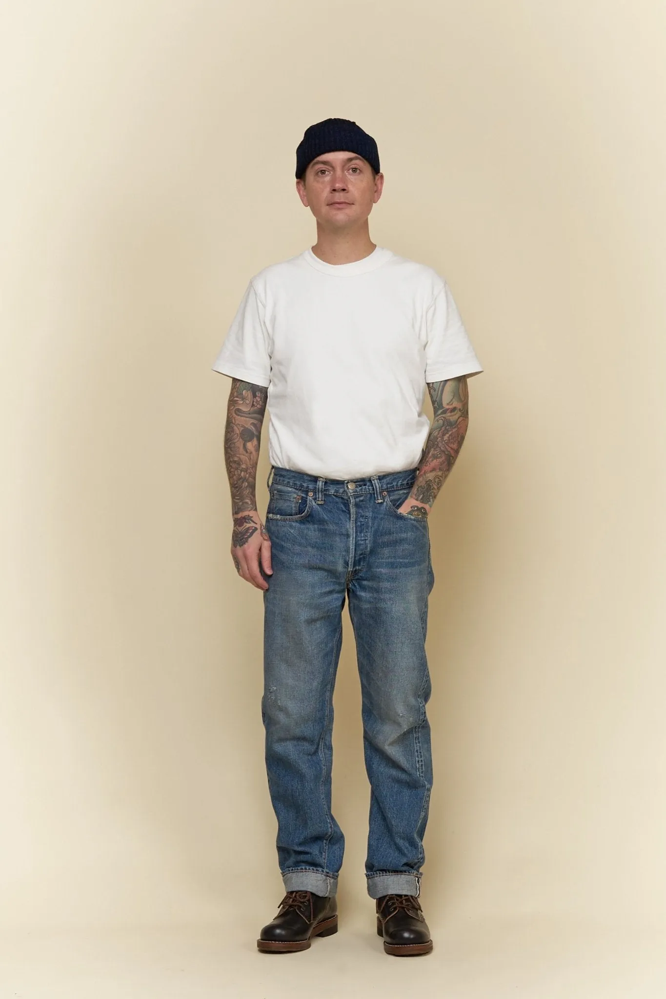 Fullcount 1101 Dartford Washed Straight Selvedge Denim - 13.7oz