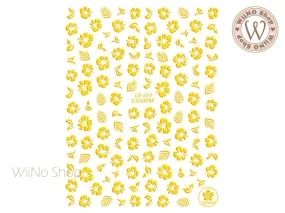 Gold Hibiscus Flower Adhesive Nail Art Sticker - 1 pc (CB-050G)