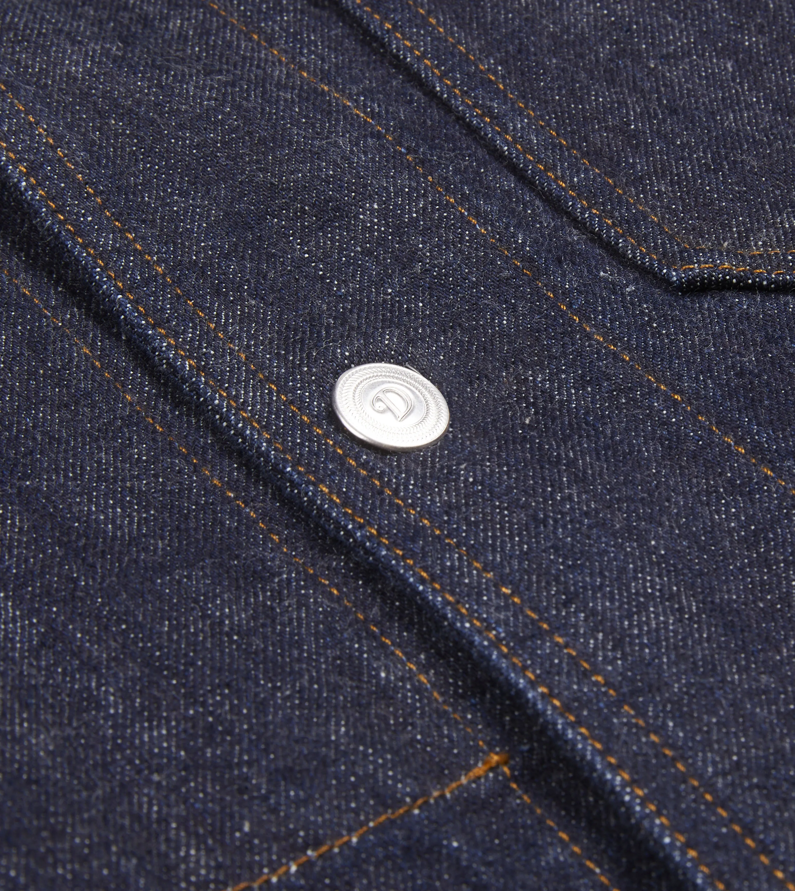 Indigo Rinse Denim Five-Pocket Chore Jacket