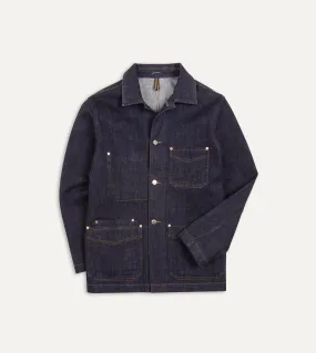 Indigo Rinse Denim Five-Pocket Chore Jacket