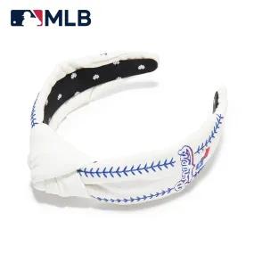 IVORY TEXAS RANGERS EMBROIDERED KNOTTED HEADBAND