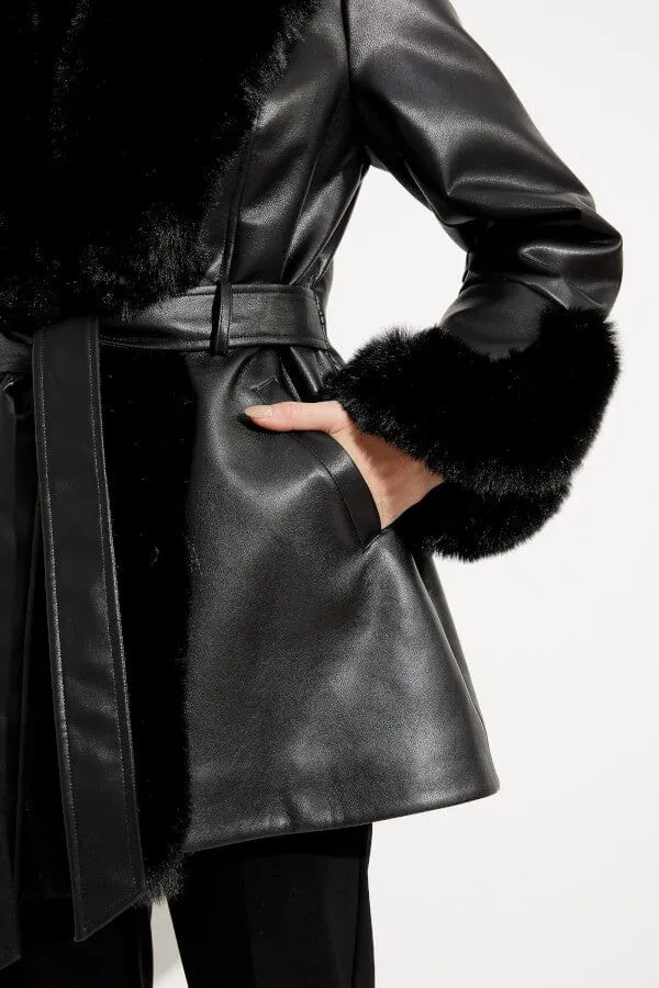 Joseph Ribkoff Leatherette Coat - 233927