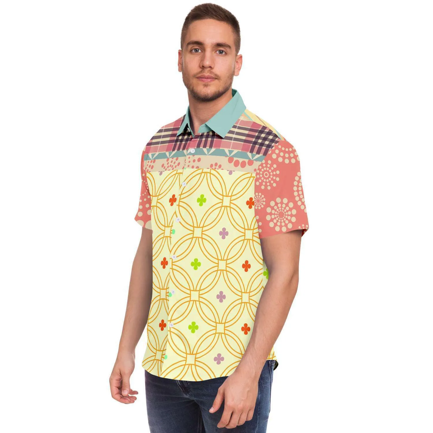 Kaleidoscope Short Sleeve Button Down Shirt