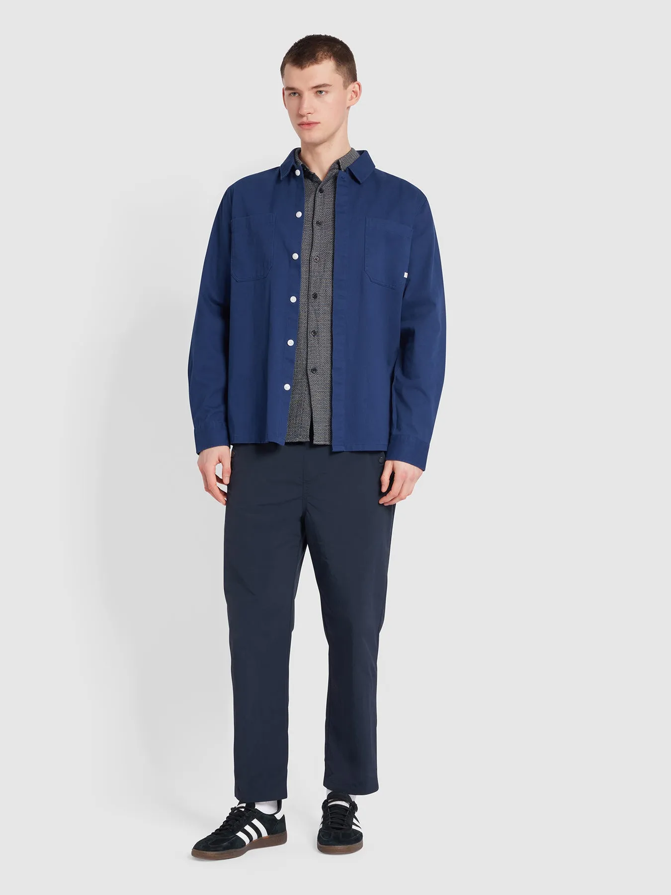 Leon Relaxed Fit Overshirt In Rich Indigo