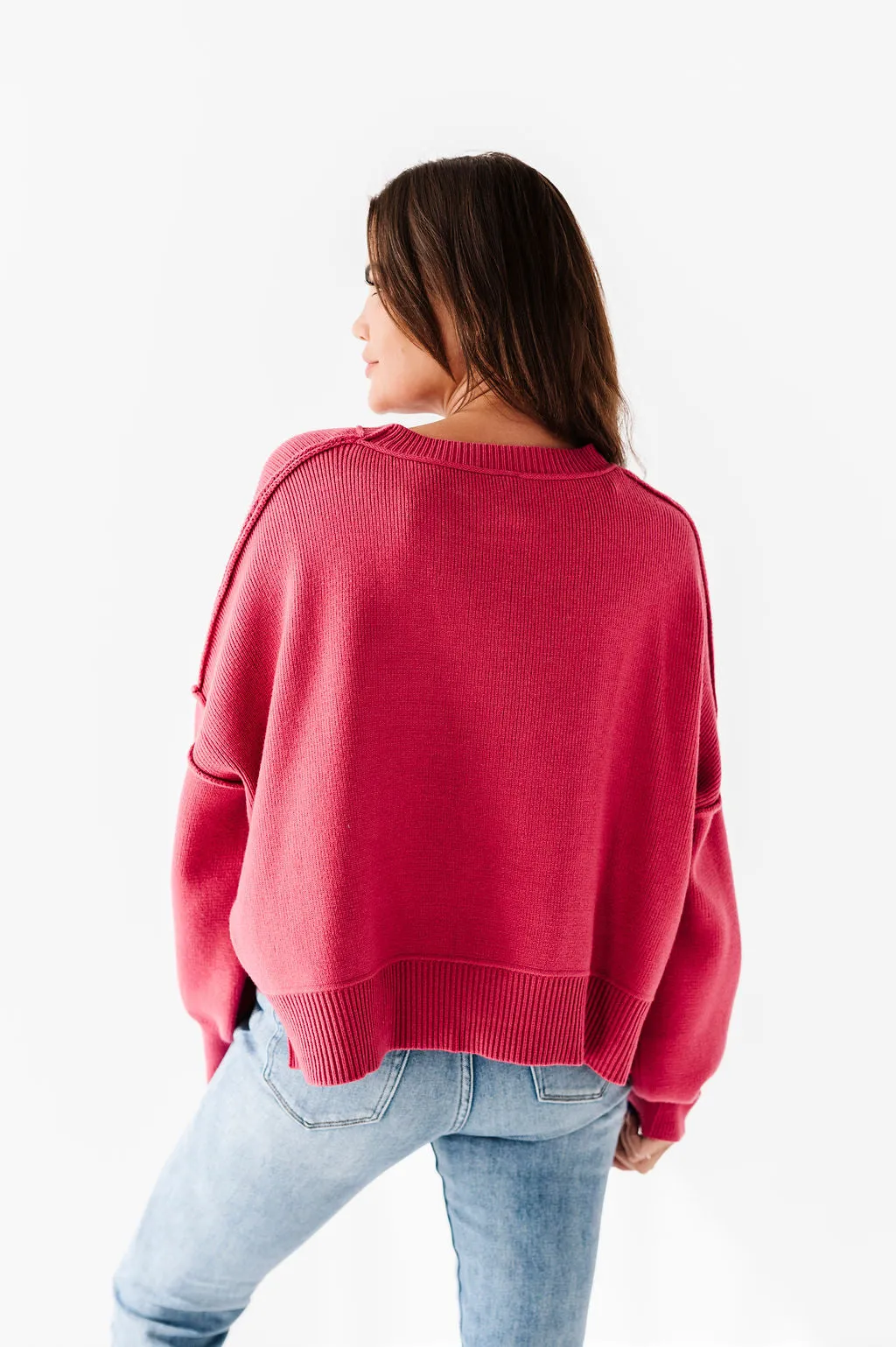 Madeline Knit Sweater in Fuchsia