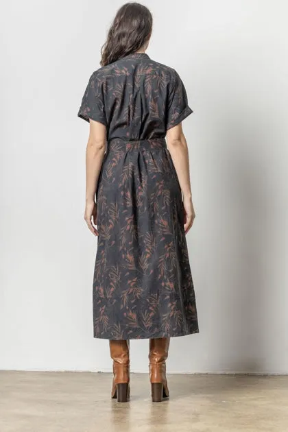 Maxi Button Down Dress in onyx/java print by Lilla P