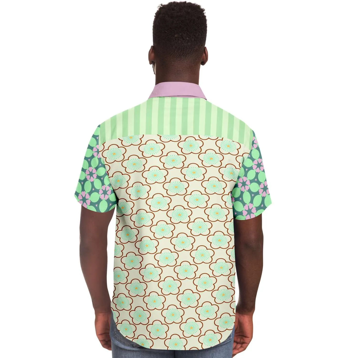 Melon Balls Short Sleeve Button Down Shirt