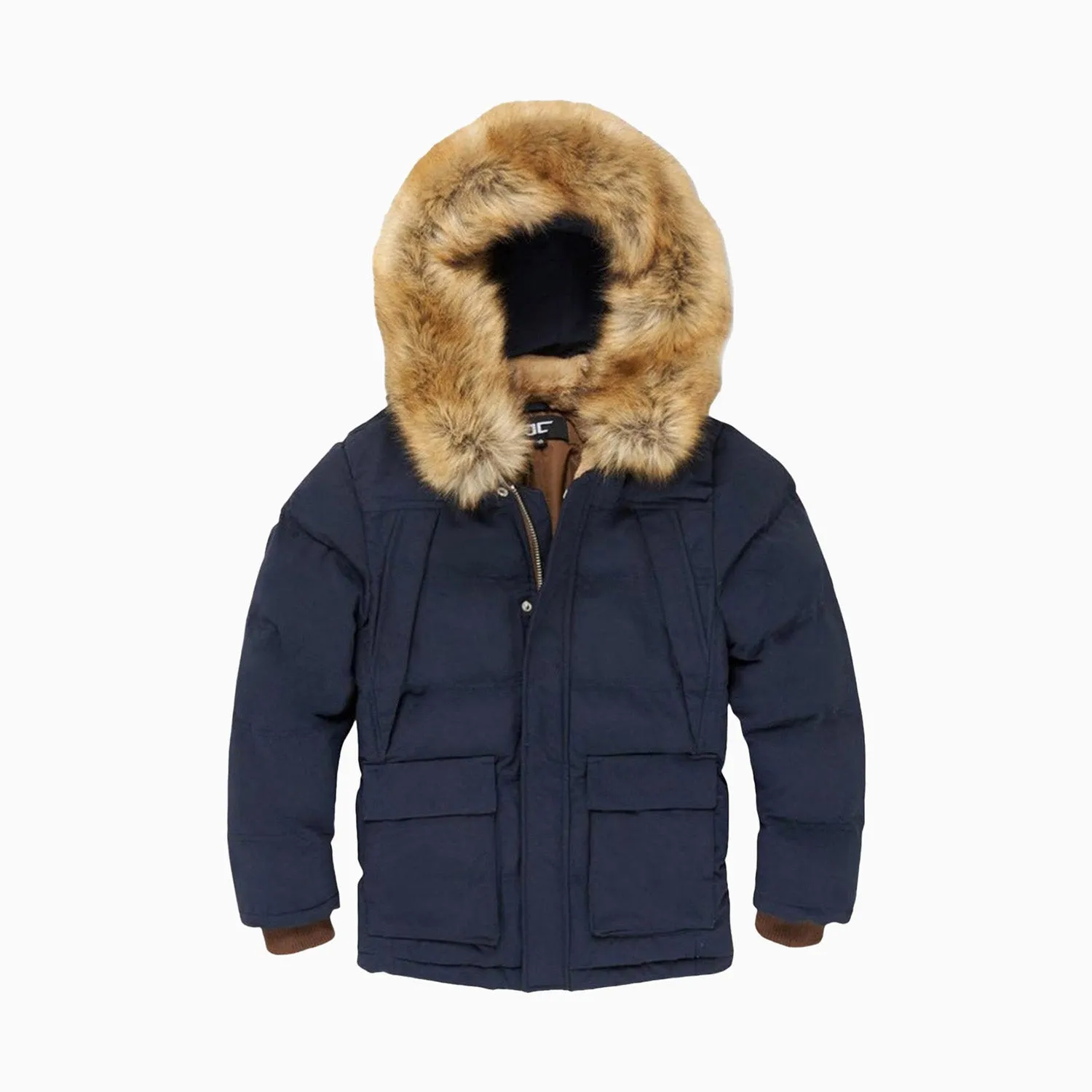 Men's Puffer With Faux Fur Jacket