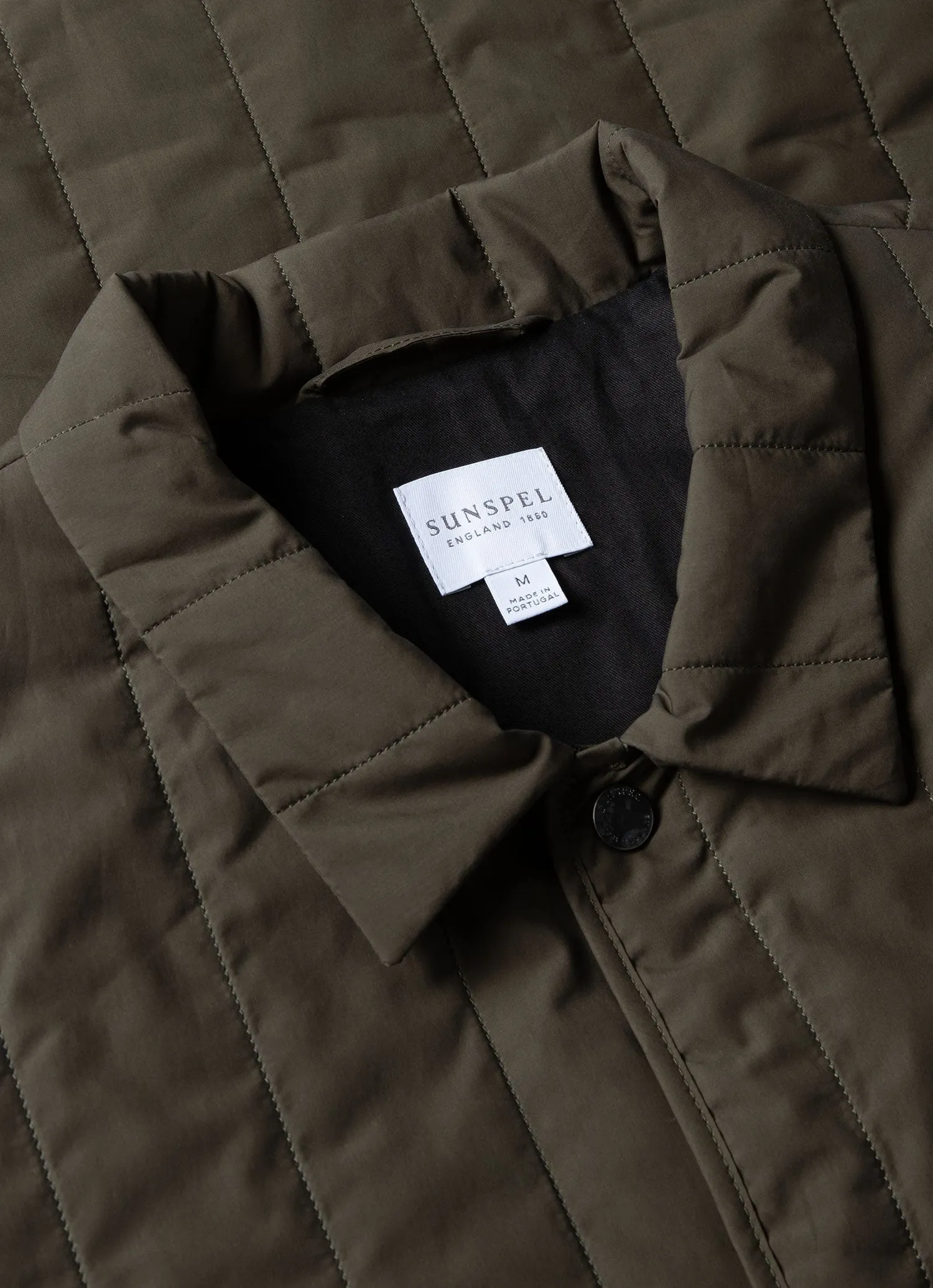 Men's Quilted Twin Pocket Jacket in Dark Olive