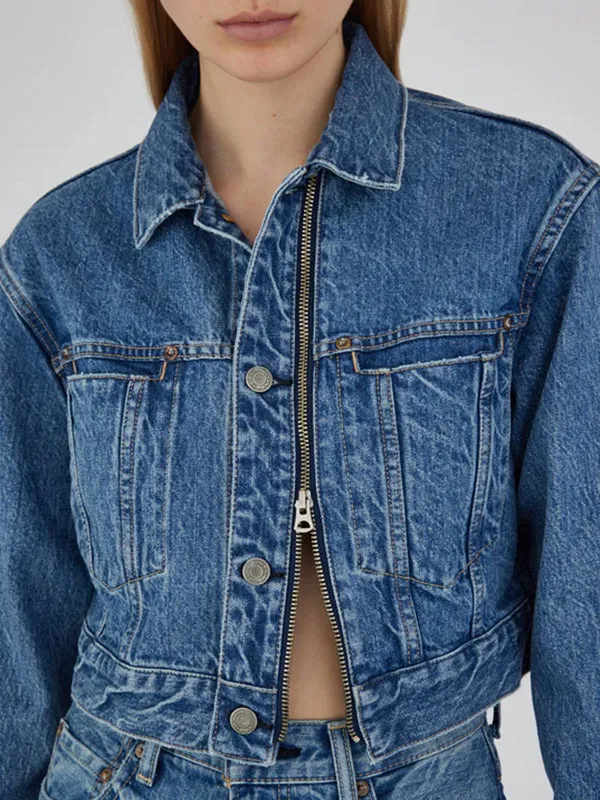 MV Bayview Denim Zip Cropped Jacket