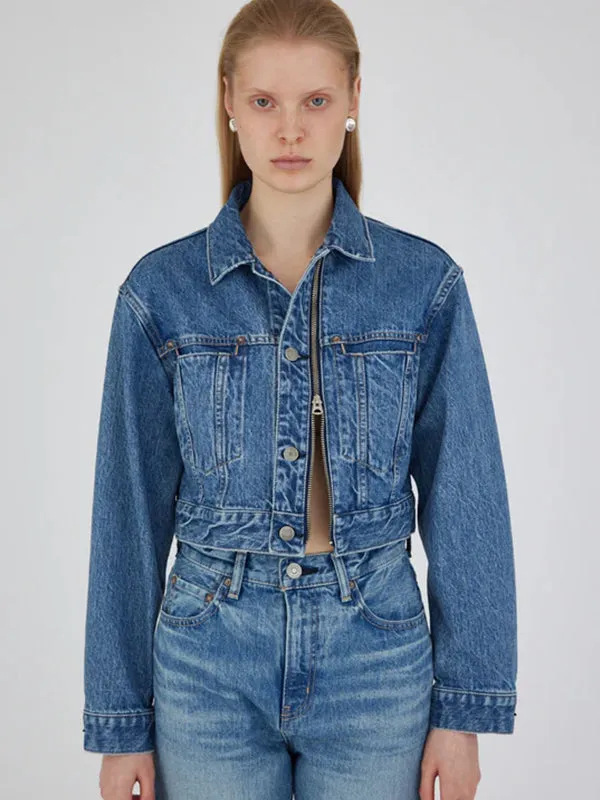 MV Bayview Denim Zip Cropped Jacket