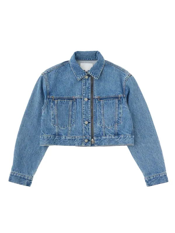 MV Bayview Denim Zip Cropped Jacket