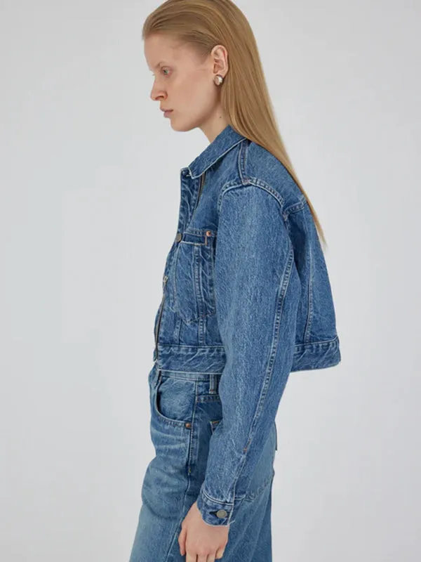 MV Bayview Denim Zip Cropped Jacket