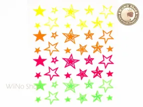 Neon Star Adhesive Nail Sticker Nail Art - 1 pc (HR03)