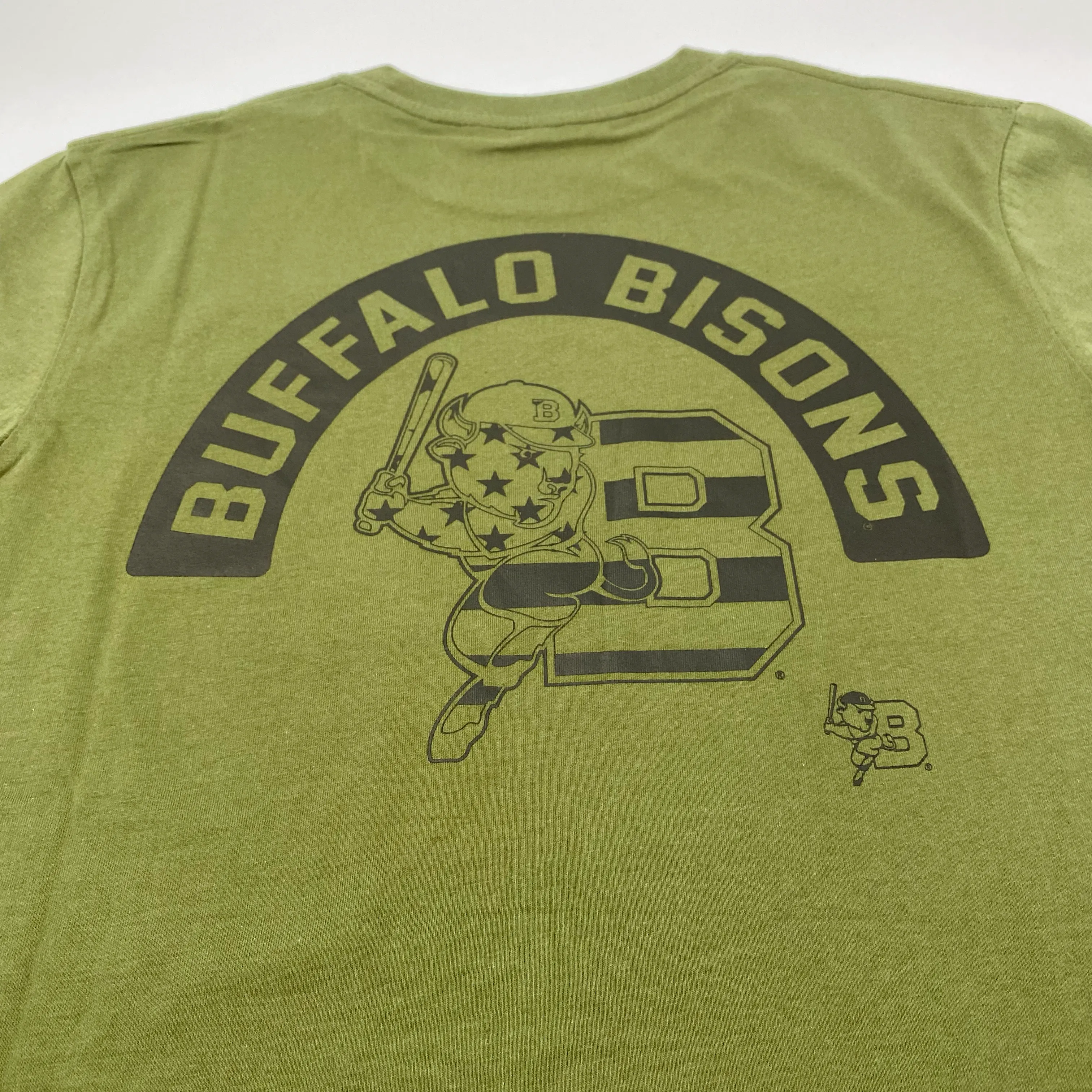 New Era Bisons Military Green Armed Forces Short Sleeve Shirt