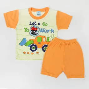 Newborn Boy Half Sleeves Suit - Orange